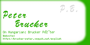 peter brucker business card